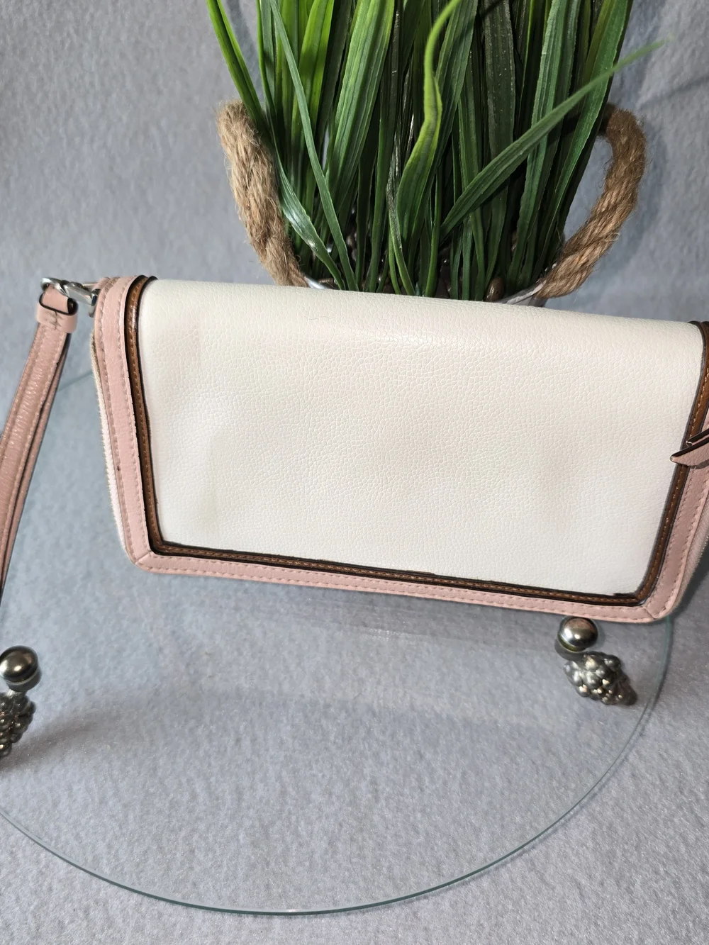 Kate Spade Pink & White Leather Crossbody Wallet Spring colors - Picture 9 of 12